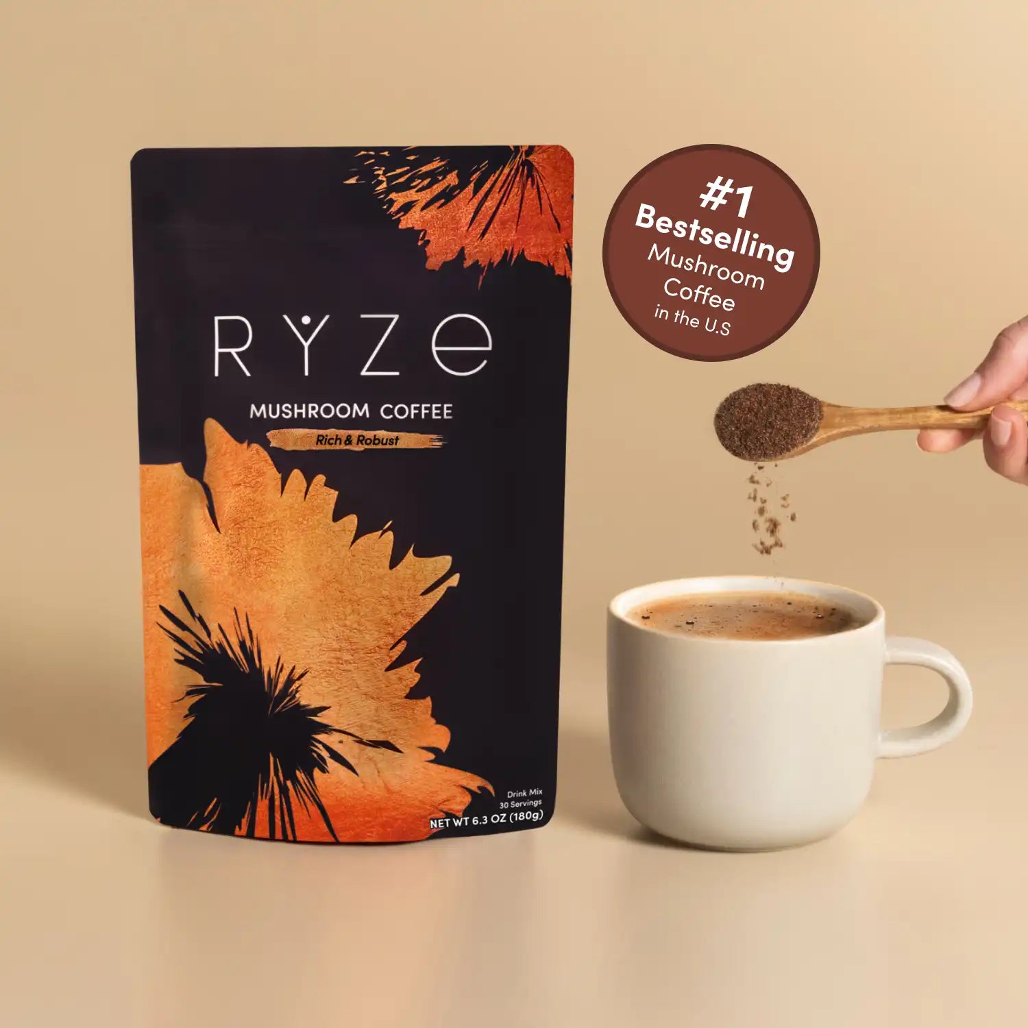 Mushroom Coffee Dark Roast (30 Servings) - Coffee for Routine