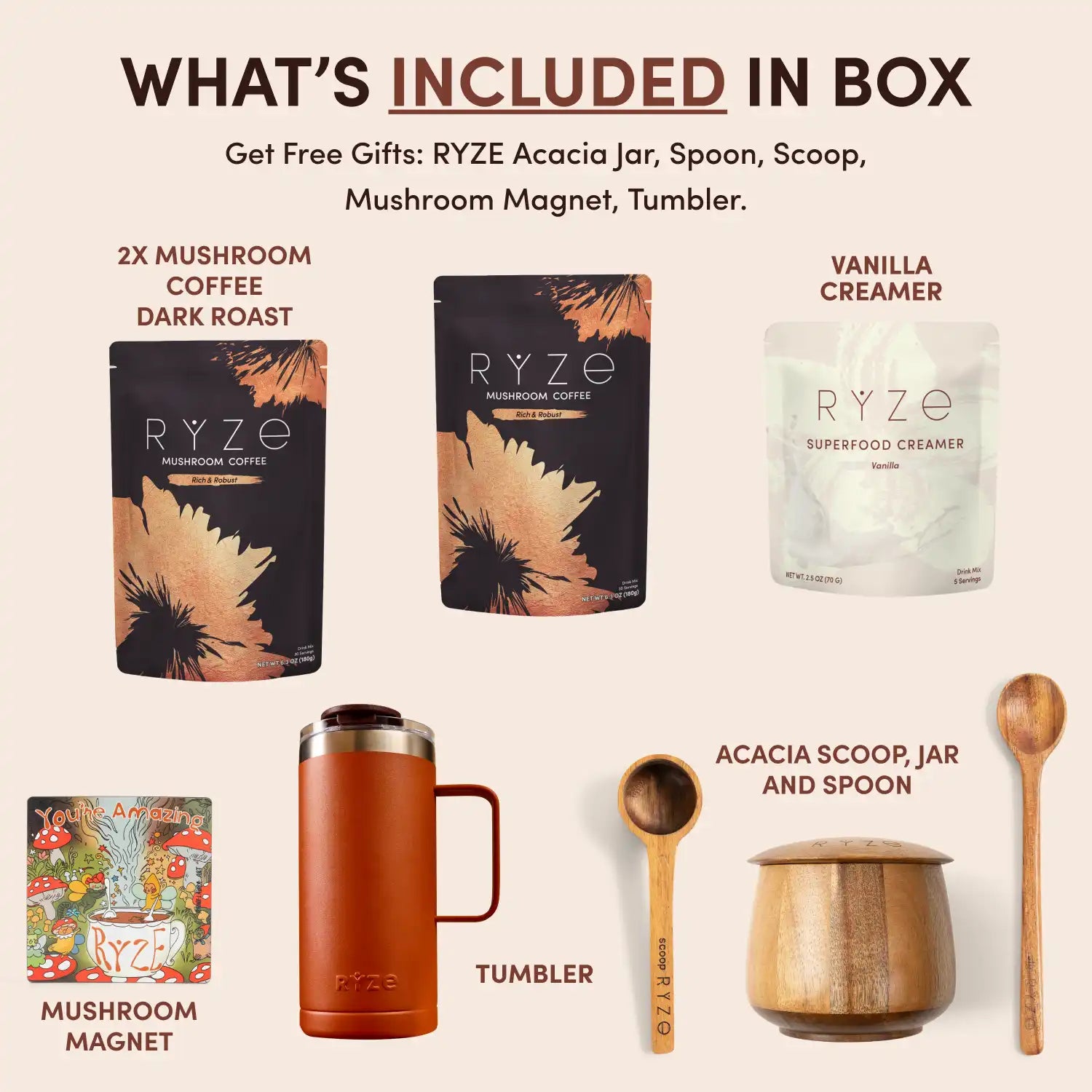 RYZE Ritual Set Dark Roast - Mushroom Coffee Mix
